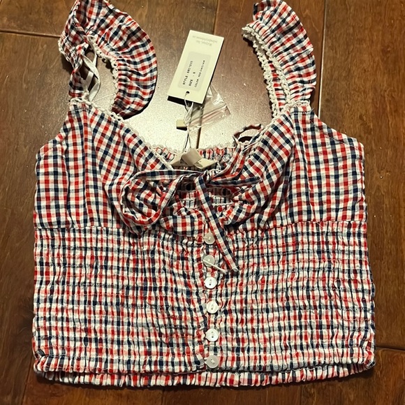 Tops - Sim & Sam  picnic shirt , size S  color red gingham